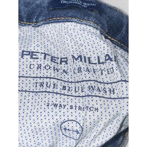 Peter Millar Jeans Mens 35 True Blue Wash Tailored Crown Crafted - Hemmed - Picture 3 of 6